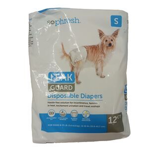 9‎ Dog Diapers SMALL Female In Heat Leak Dogs 8-15 Lbs Guard Disposable Open Box